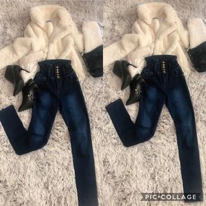 Colombian style dark wash jeans